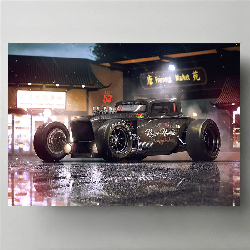 Art Picture Canvas Painting Rogue Hunter Hot Stick Tuned Car Painting