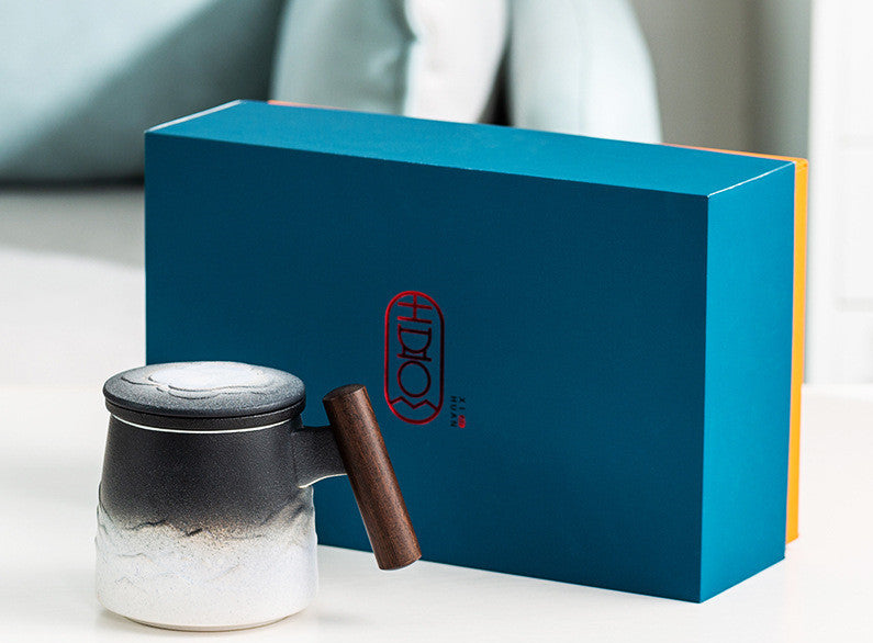 Filter Tea Cup with Lid Office Tea Cup