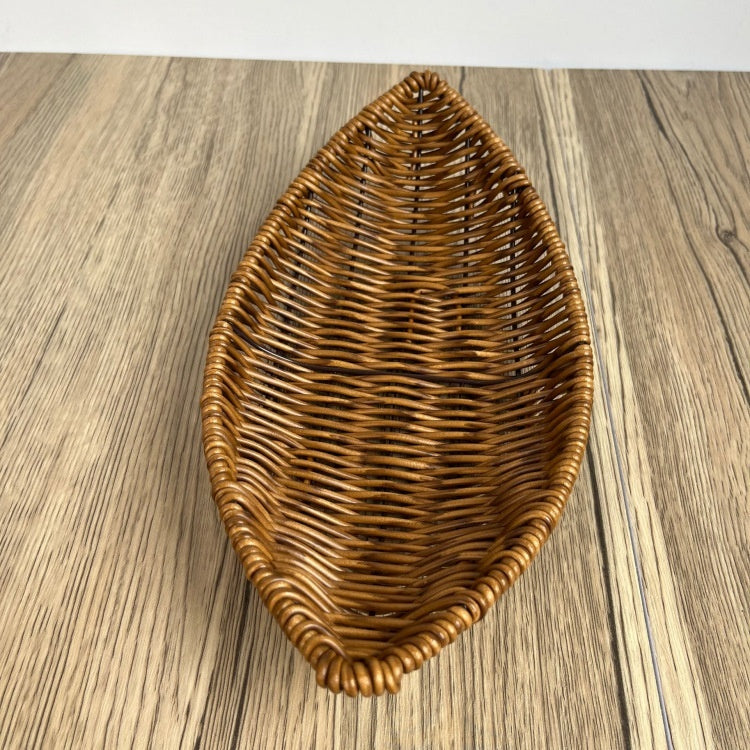 Household Storage Basket Rattan Binaural Tray