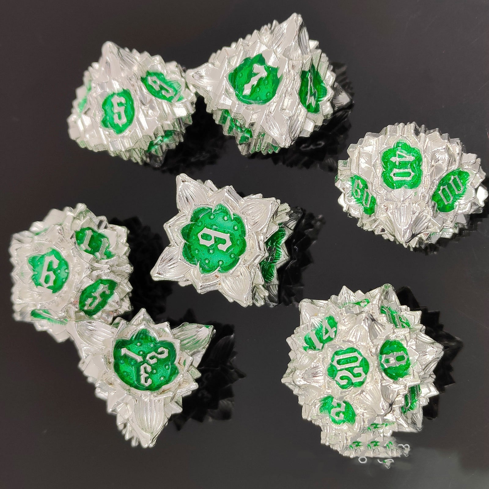 Metal Lotus Dice Polyhedron Board Game