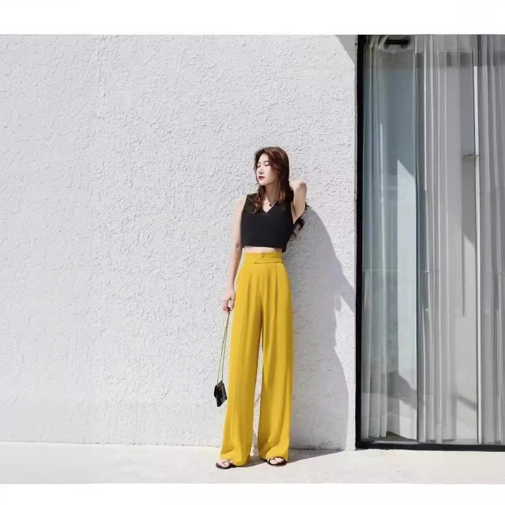 Chiffon Straight-leg Pants Loose Flattering Mopping Pants Fashion