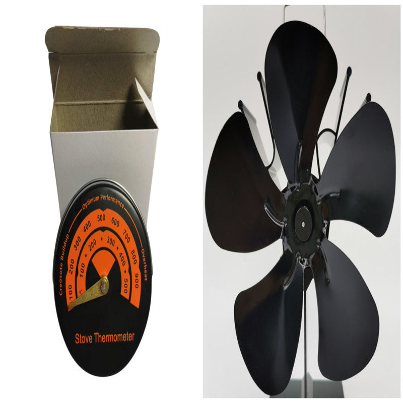 Thermal Power Fireplace Fan Self-starting Five-blade