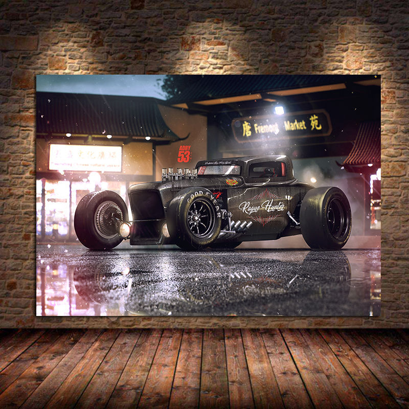 Art Picture Canvas Painting Rogue Hunter Hot Stick Tuned Car Painting