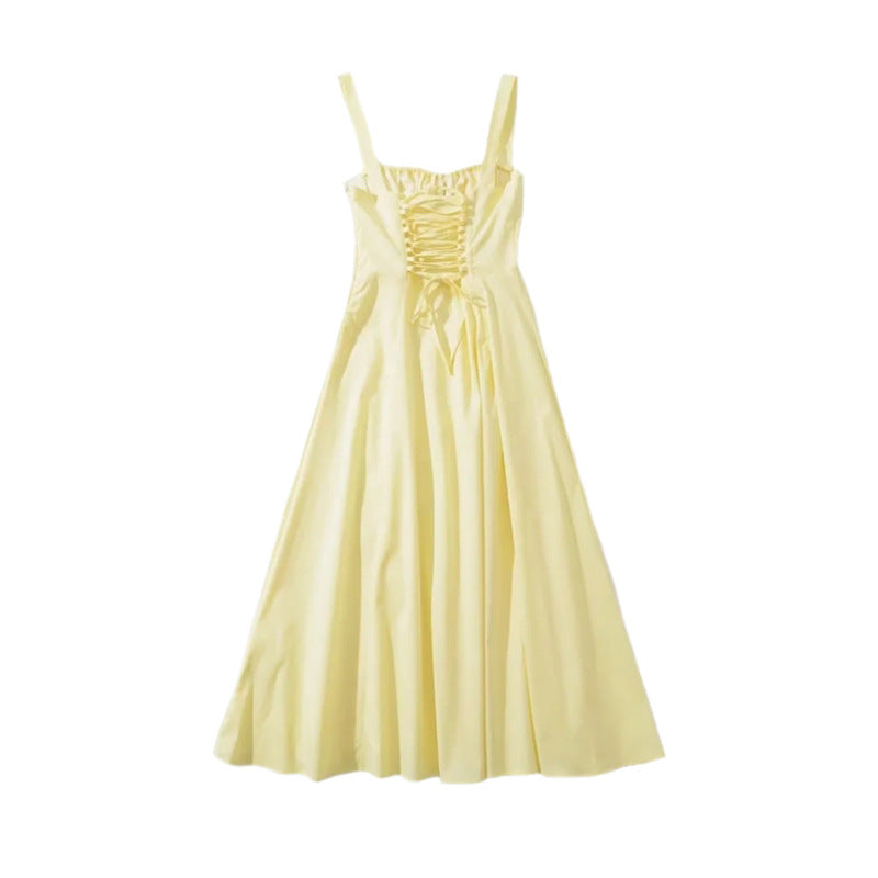 Seaside Vacation Sling Back Cross Tied Slim Fit Overknee Dress