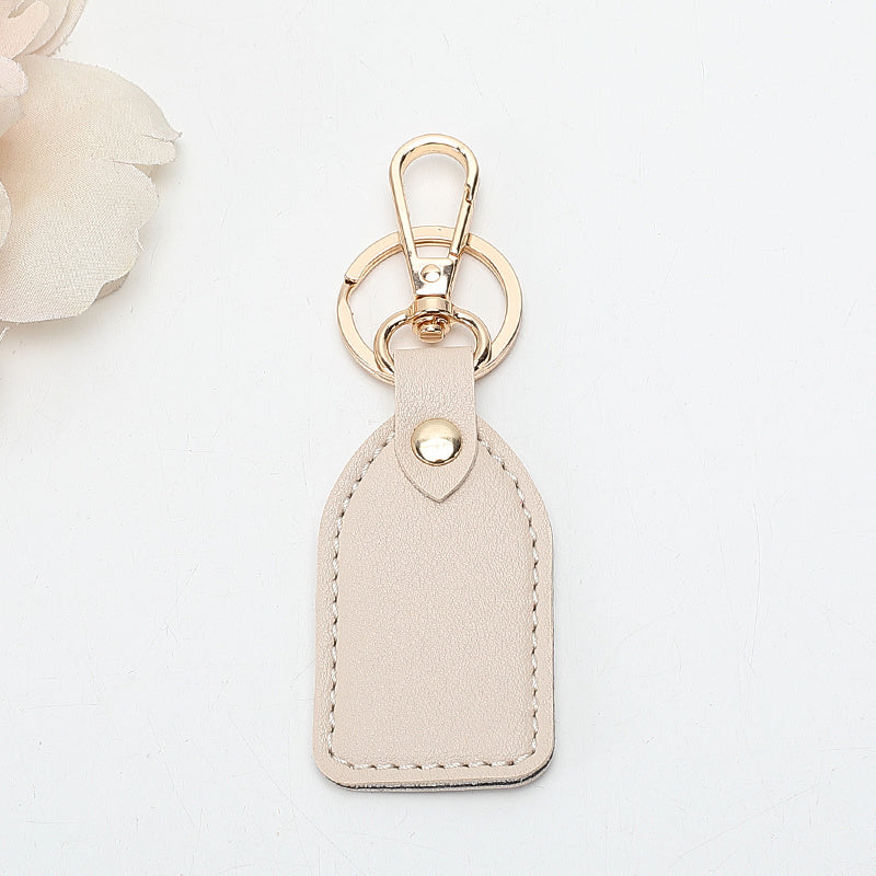 Vintage Leather Rose Red Keychain Pendant