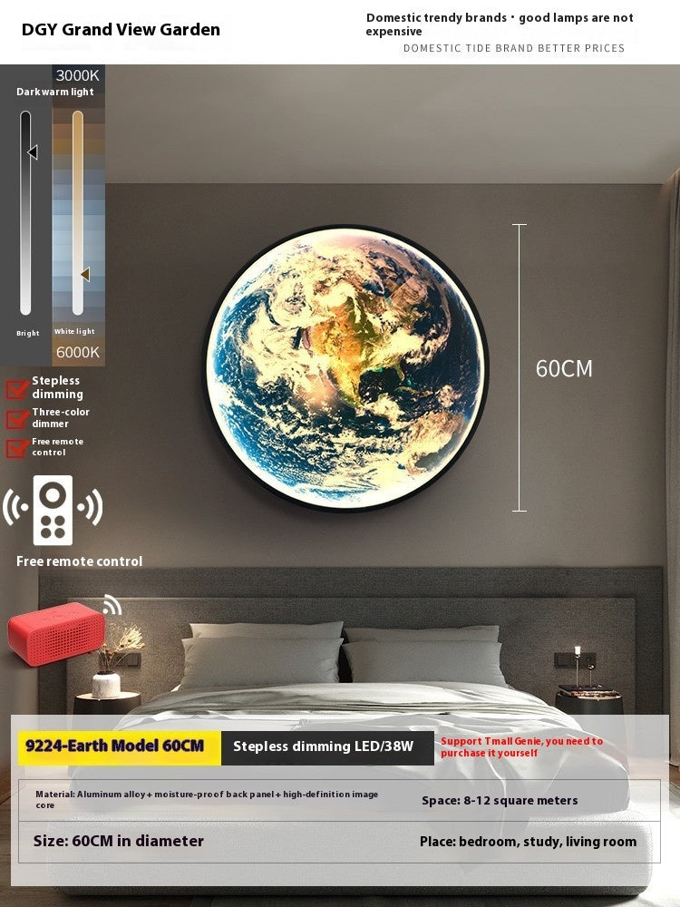 Grand View Garden Earth Wall Lamp Modern Minimalist Creative