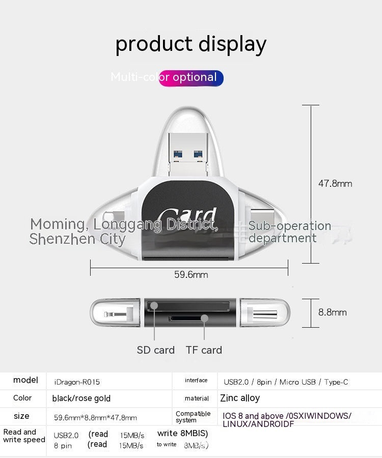 Android MicroType-c Mobile Computer Multi-functional Card Reader