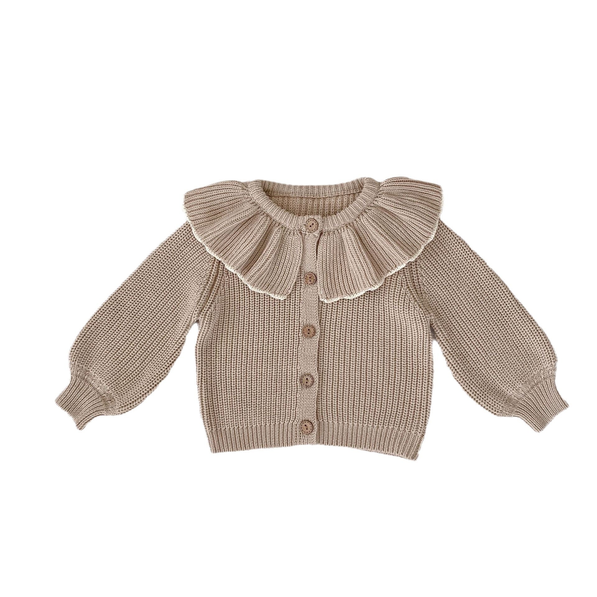 Baby Girl Ruffled Bow Tie Knitted Coat Small Cardigan Sweater