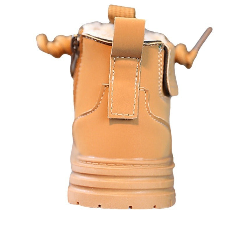 Baby Soft Bottom Short Boots High-top With Velvet Thickening Thermal Cotton Shoes