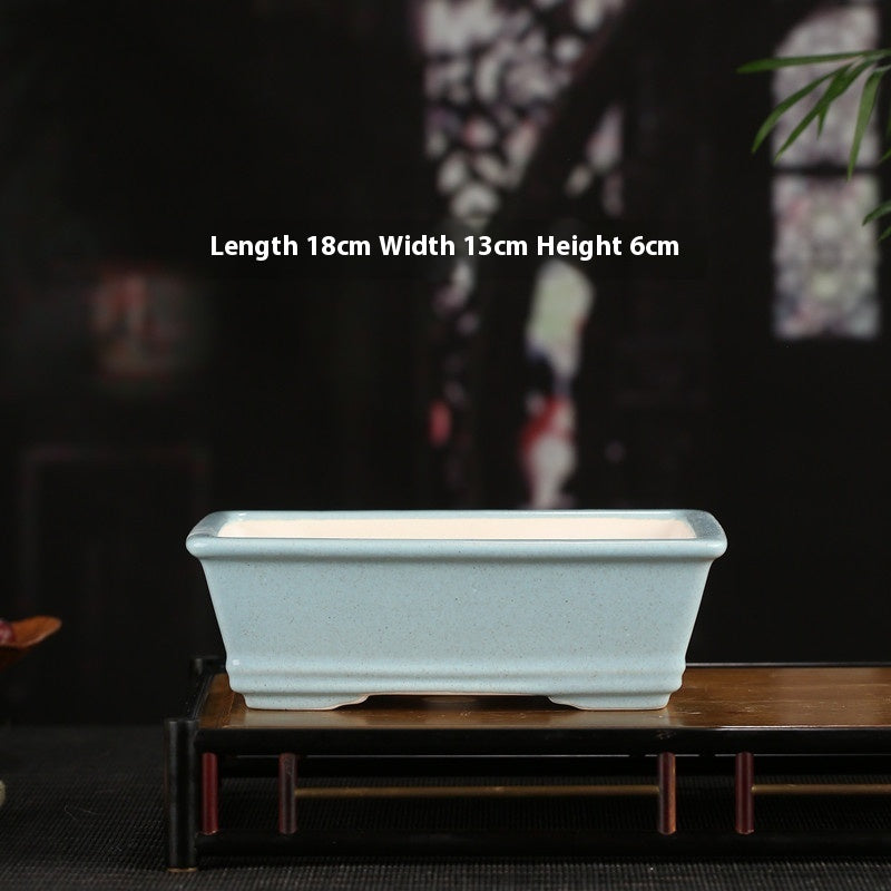 Purple Sand Flowerpot Ceramic Rectangular Bonsai