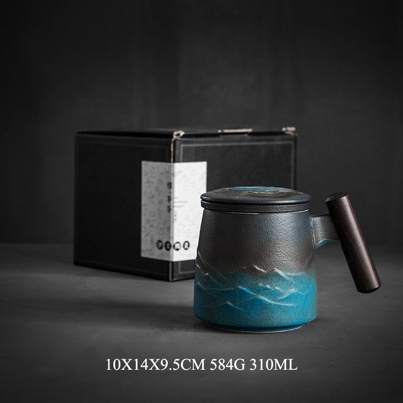 Filter Tea Cup with Lid Office Tea Cup