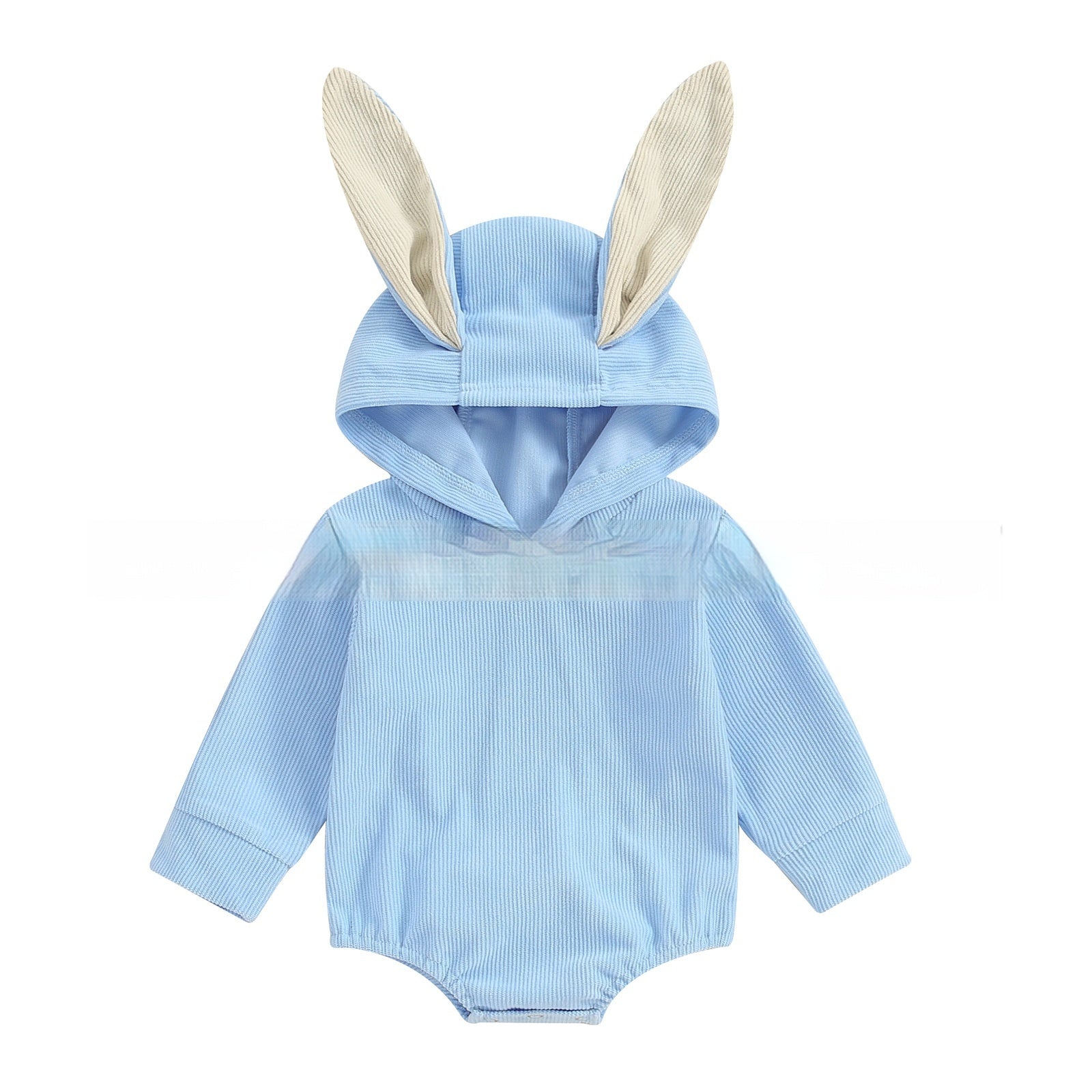 Boys And Girls Long Sleeve Corduroy Hooded Rabbit Ear Romper