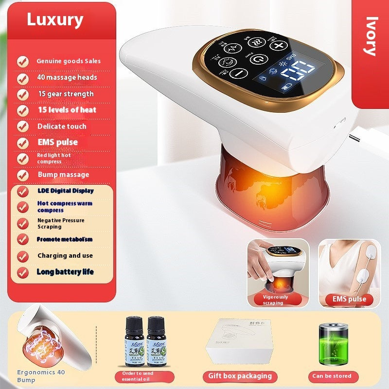 Electric Scraping EMS Micro Current Vacuum Hot Compress Walking Tank Suction Scraping Dredge Negative Pressure Cupping Device