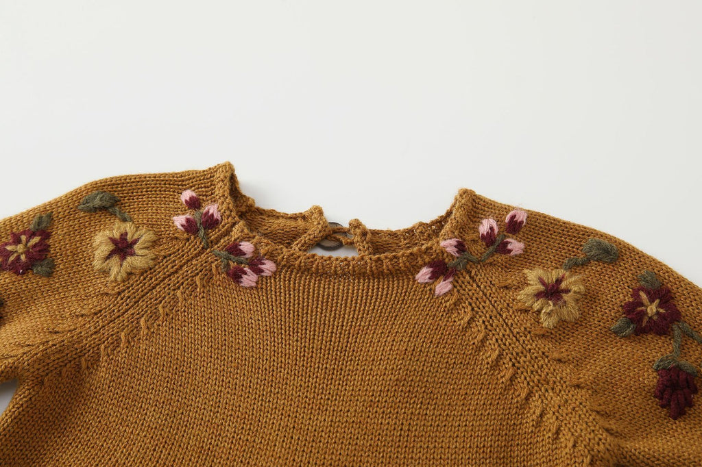 Baby Embroidery Long Sleeve Butt Wrap Clothes Wool