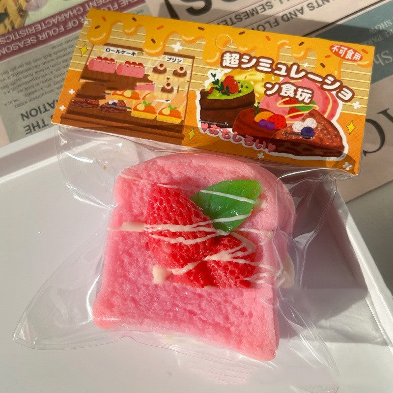 Cake Strawberry Toast Decompression Toy