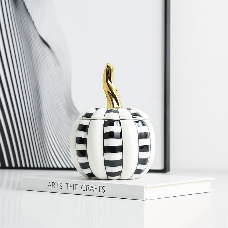Hand Painted Ceramic Pumpkin Decorative Jar Sample Room Decoration