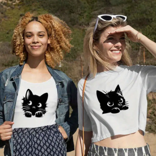 Little Black Cat Peeks At Heat Transfer Printing