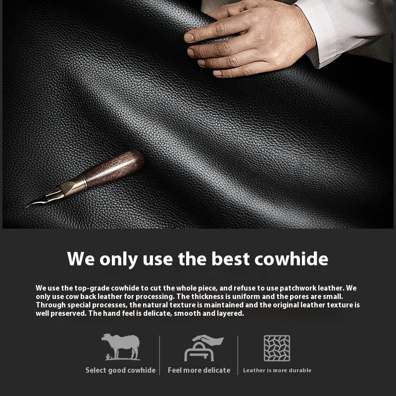 Leather Computer Business Backpack Large Capacity Multifunctional