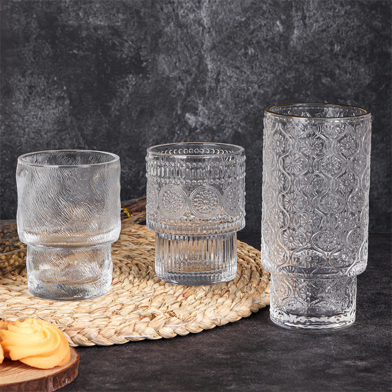 Vintage Vertical Stripe Foldable Coffee Glass