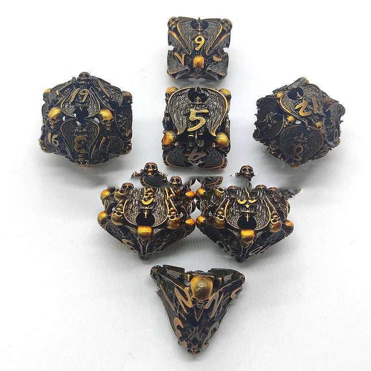 New Metal Cutout Jihad Angel Dice DND 7 Piece Set