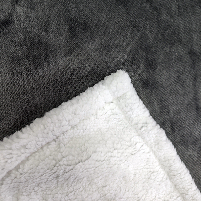 Household Lambswool Wearable Sleeved Warm Large Pocket Lazy Blanket