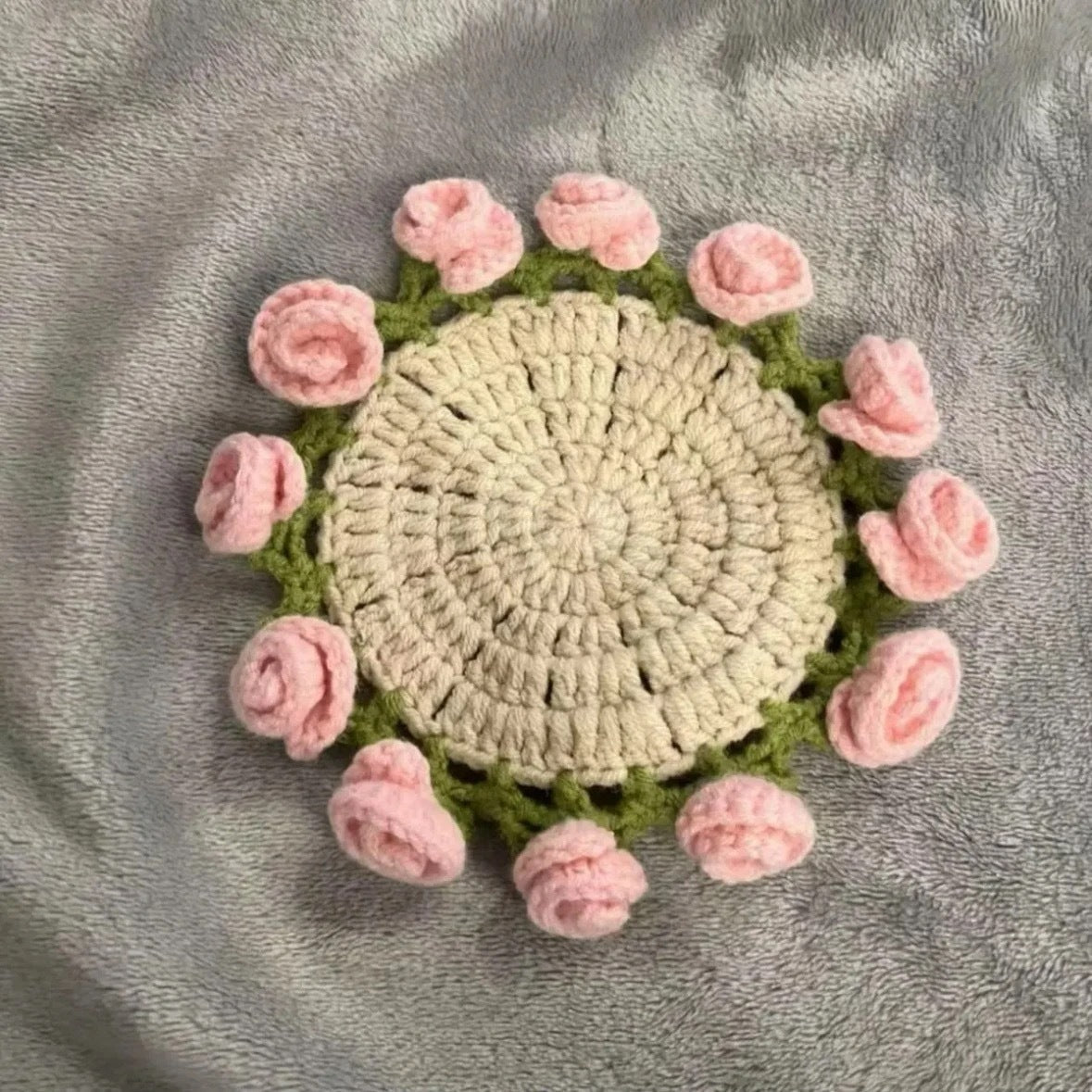 Rose Coaster Crochet Diy Material Package