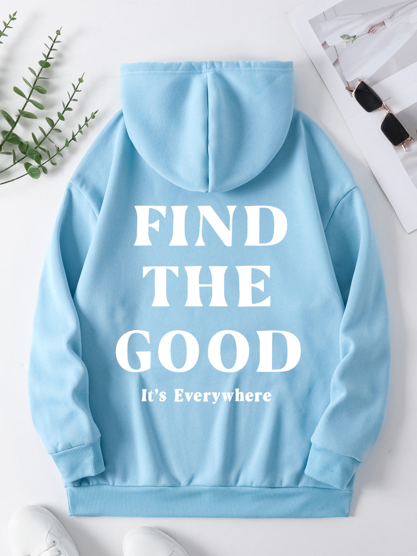 Brushed Hoody Plain Letter Printed Hoodie