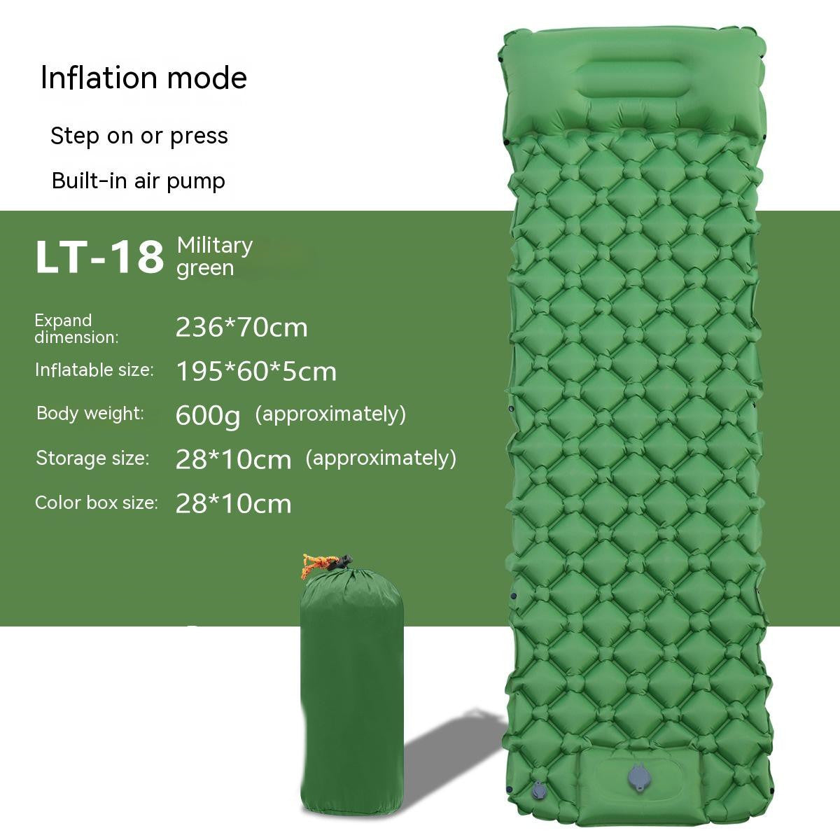 Outdoor Ultra-light Inflatable Mattress TPU Multi-person