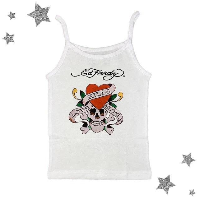 Short Print T-shirt Women's Retro Europe And America Top