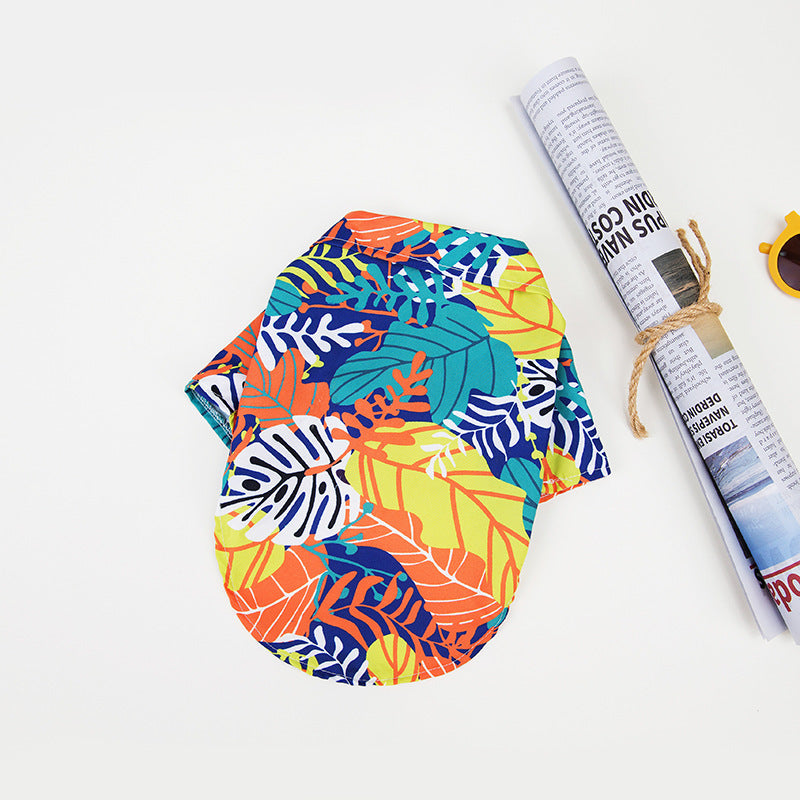 Pet Clothes Teddy Bichon Pomeranian Jarre Aero Bull Cat Dog Summer Thin Large Dog Pet Hawaiian Shirt