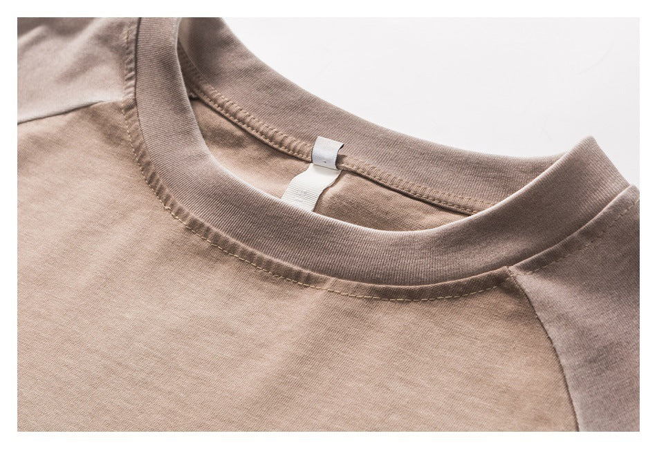 Make Old Ripped Raglan Neck T-shirt Men's Short Sleeve