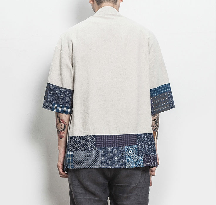 Retro Ethnic Style Improved Hanfu Tang Suit Men's Loose Cotton Cardigan Jacket Cloak Shirt