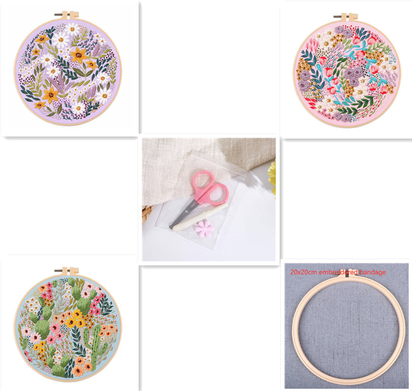 Flower Flower Clumps Embroidery Diy Material Package