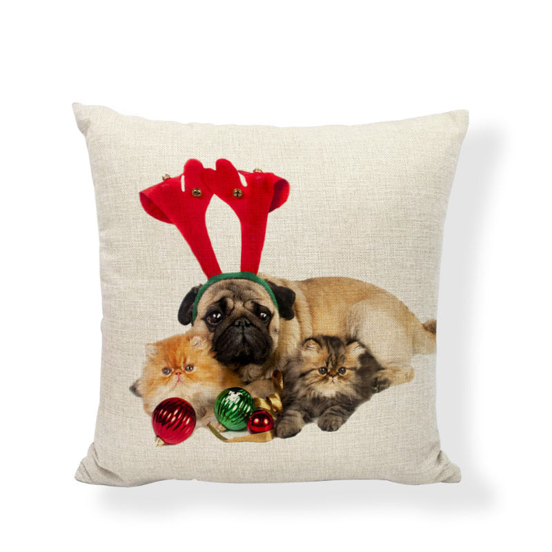 Linen Dog Cat Play Pillow Cover