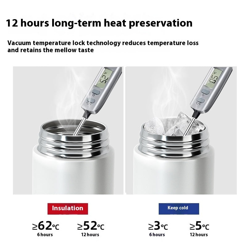 Light Press Magnetic Elastic Thermos Cup Tea Water Separation Stylish And Portable