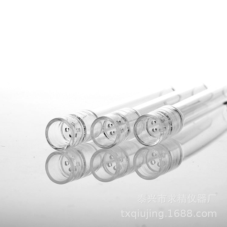 12110 With Filter Disc Transparent Straight Glass Tobacco Pipe