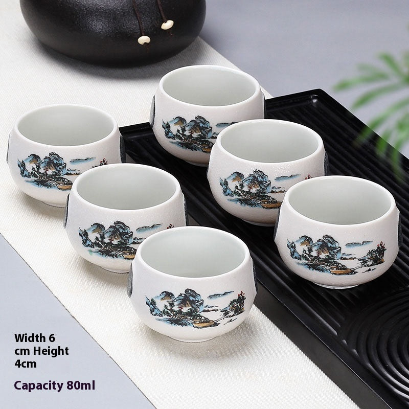 6 Pack Ceramic Tea Bowl Household Utensils