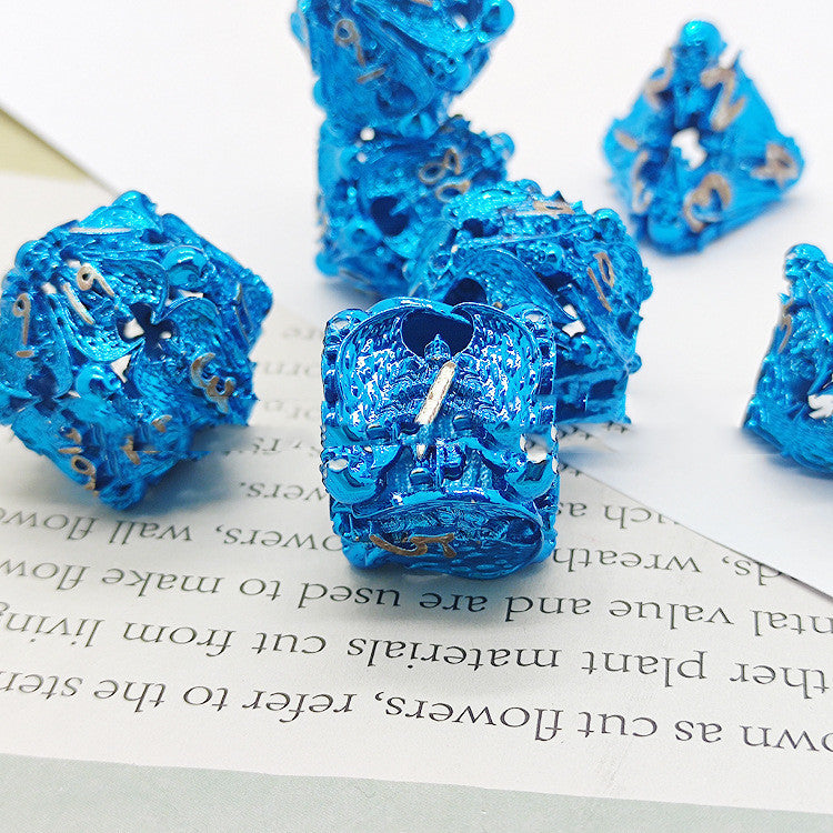 New Metal Cutout Jihad Angel Dice DND 7 Piece Set