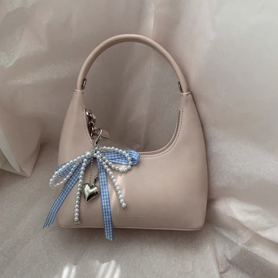 Pearl Ribbon Bowknot Love Pendant Bag Decoration