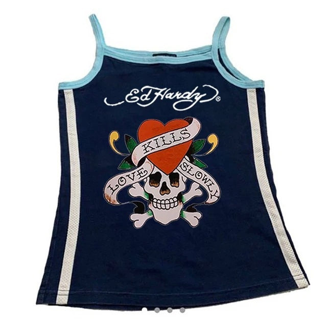Short Print T-shirt Women's Retro Europe And America Top