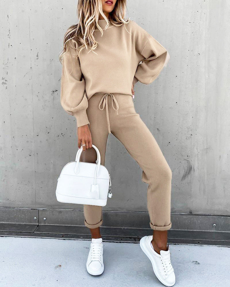 High Necked Long Sleeved Pocket Pants For Casual Wear