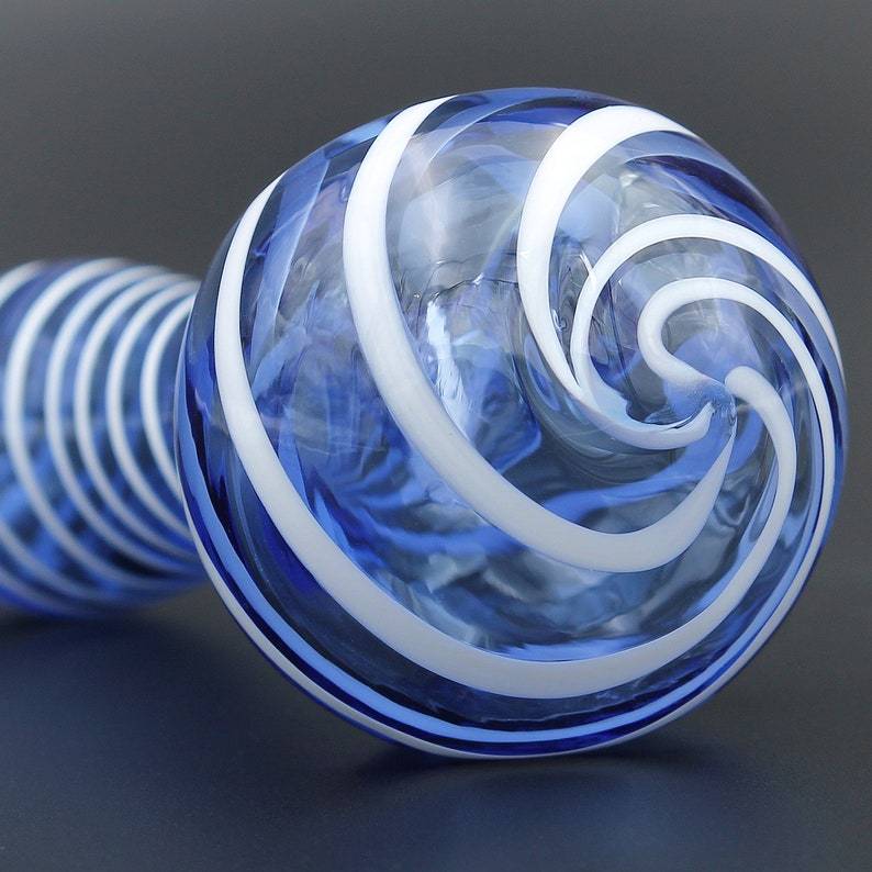 Color Stripes Glass Crafts Hookah Pipe