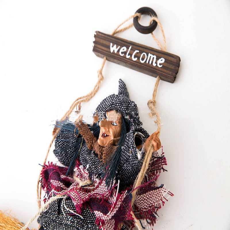 Halloween Flying Broomstick Witch Pendant