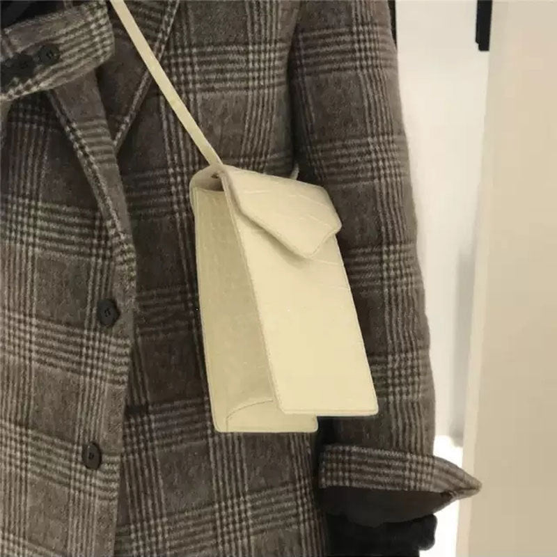 Check vintage woolen coat