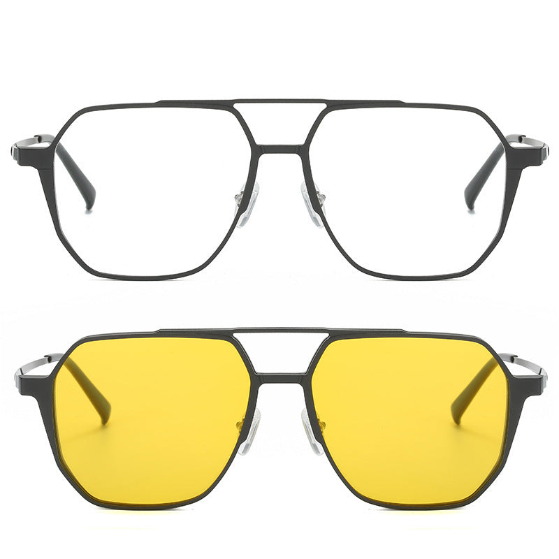 Driving Men's Three-in-one Magnetic Aluminum Magnesium Glasses