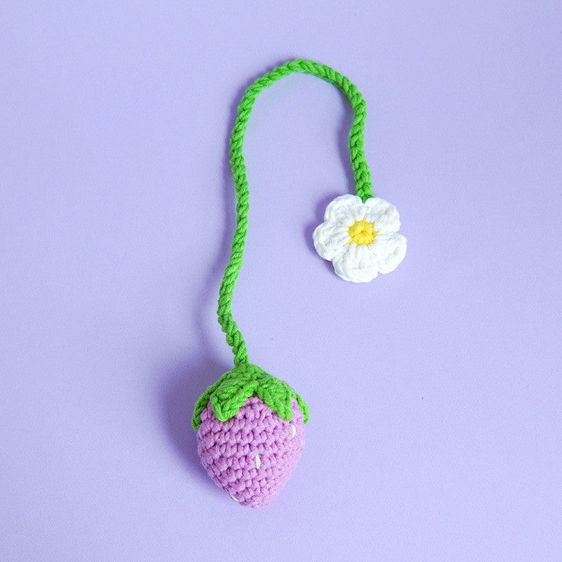 Crochet Strawberry Pendant Diy Handmade Finished Product