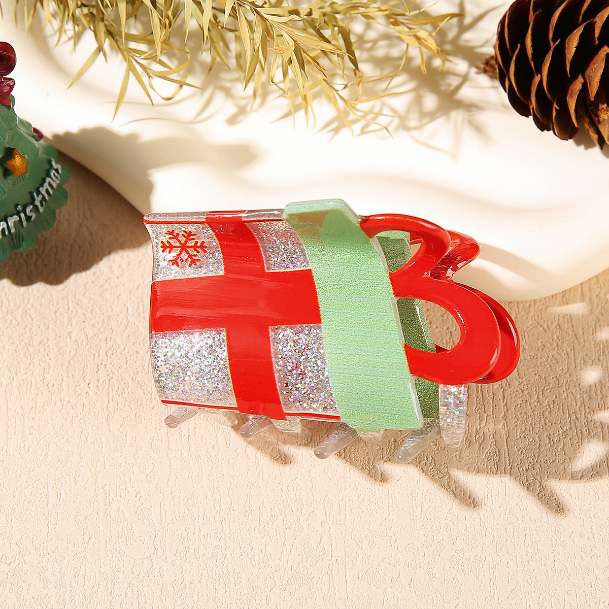 Christmas Shark Clip Summer Back Head Barrettes