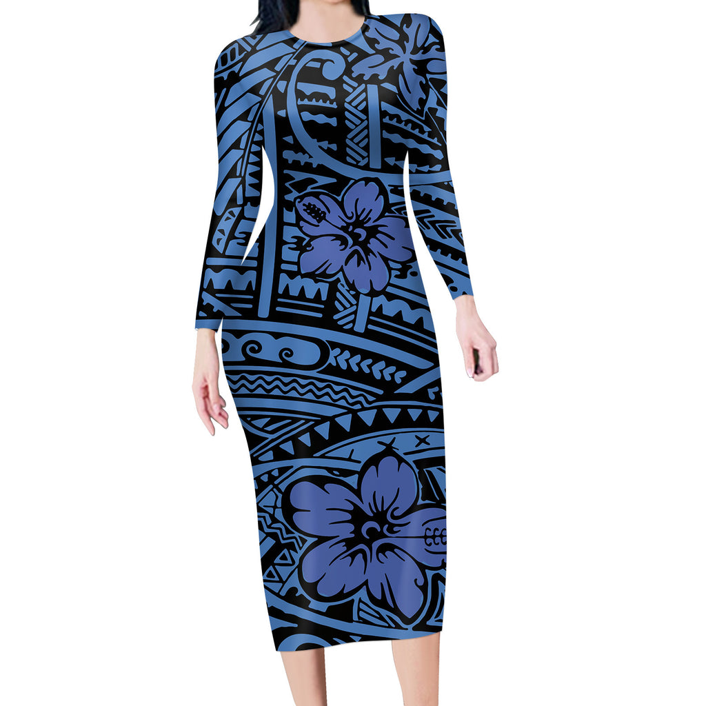 Polynesian Temperament Women's Long Sleeve Dress