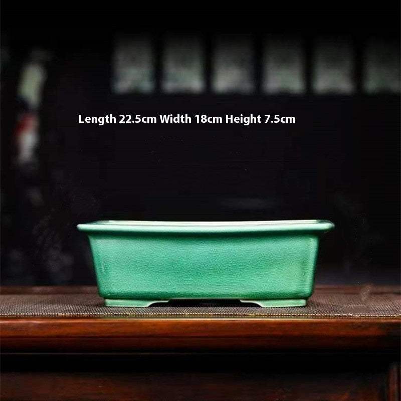 Purple Sand Flowerpot Ceramic Rectangular Bonsai