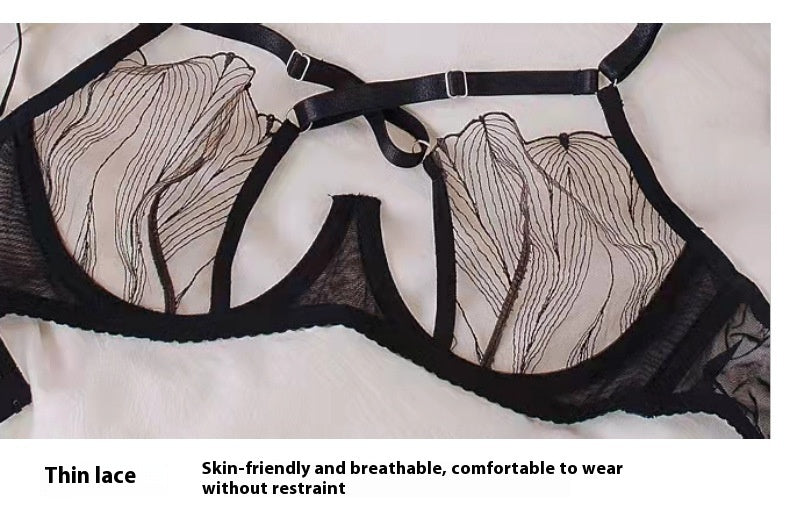 Women's Cross-strap Hollow-out Gathering Bra